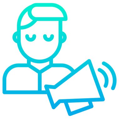 Man Duyuru Web simgesi basit vektör illüstrasyonu