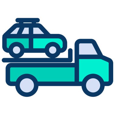 Basit kamyon simgesi, vektör illüstrasyonu