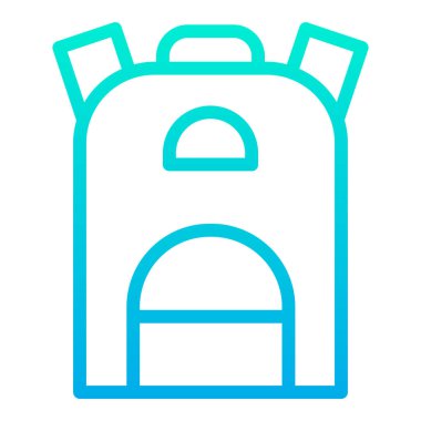 Beyaz arkaplanda basit Sırt çantası vektör resimlemesi