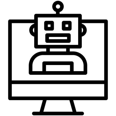 robot. Web simgesi basit illüstrasyon 