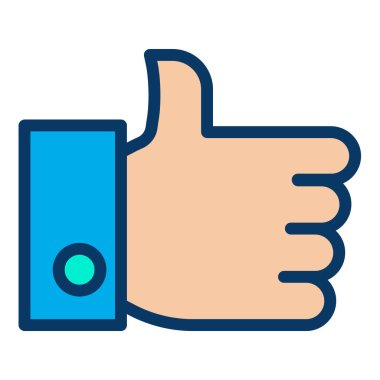 Beyaz arkaplanda başparmak basit vektör simgesi