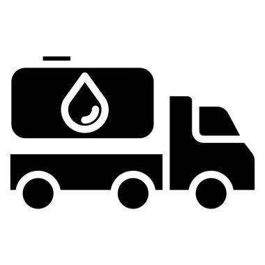 Basit kamyon simgesi, vektör illüstrasyonu