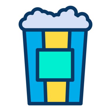 patlamış mısır minimalist vektör simgesi beyaz üzerinde izole