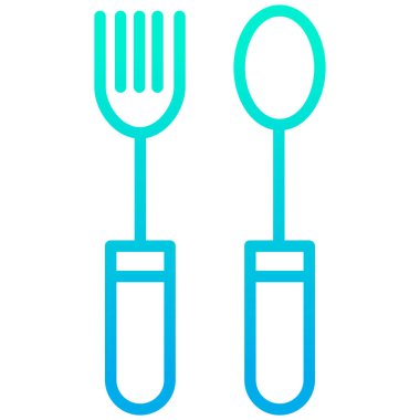 Çatal ve bıçak. Basit biçim illüstrasyonu