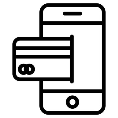 Mobil bankacılık, beyaz arkaplanda basit vektör simgesi