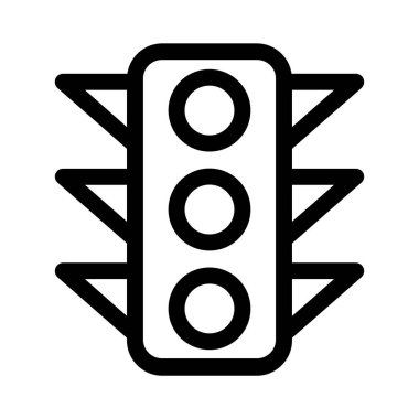 Trafik ışıkları düz simge, vektör illüstrasyonu