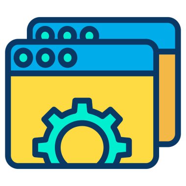 Beyaz arkaplanda basit tarayıcı vektör resimleme