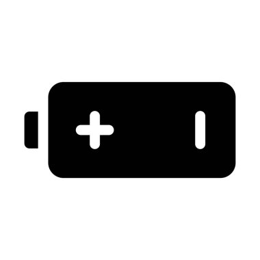 Düz pil simgesi beyaz arka plan üzerinde