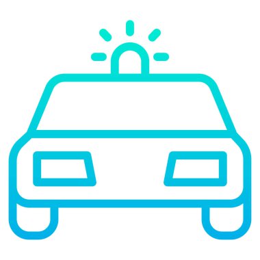 polis arabası minimalist vektör simgesi beyaz üzerine izole