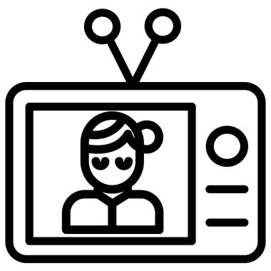 Televizyon. Web simgesi basit illüstrasyon