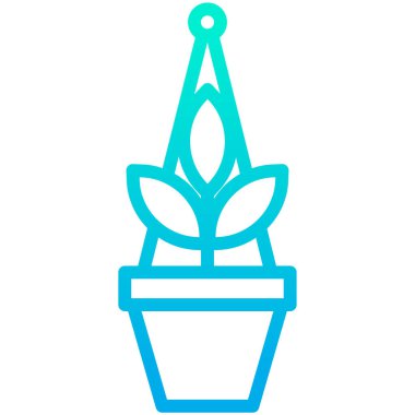 bitkisel çömlek minimalist vektör simgesi beyaz üzerinde izole 