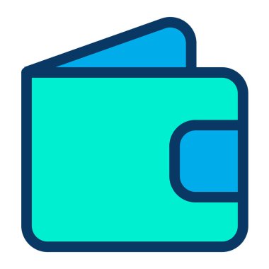 Basit cüzdan simgesi, vektör çizimi