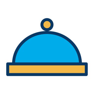 Cloche, yemek ve restoran ikonu. vektör illüstrasyonu