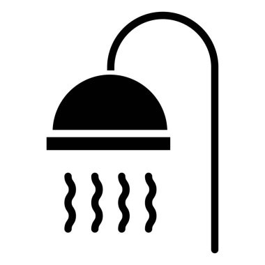 Duş simgesi, minimalist vektör simgesi beyaz üzerine izole edilmiş