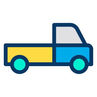 Basit kamyon simgesi, vektör illüstrasyonu