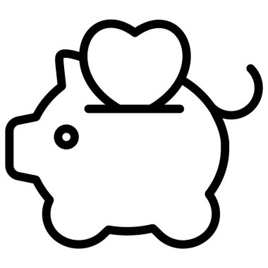 domuz kumbarası minimalist vektör simgesi beyaz üzerinde izole