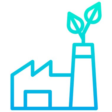 Basit fabrika simgesi, vektör illüstrasyonu