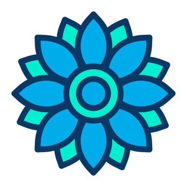 Beyaz arkaplanda basit çiçek vektör resimleme