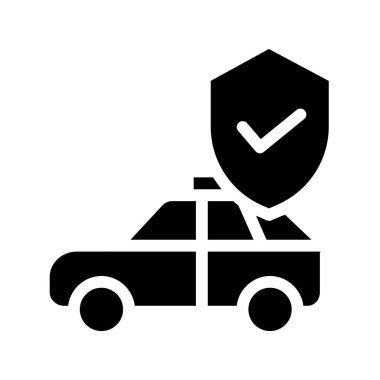 araba sigortası ikonu vektör illüstrasyonu