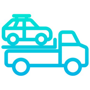 Basit kamyon simgesi, vektör illüstrasyonu