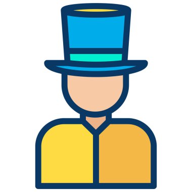 Sihirbaz web simgesi basit vektör illüstrasyonu