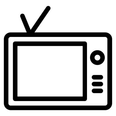 televizyon basit simgesi, vektör çizim