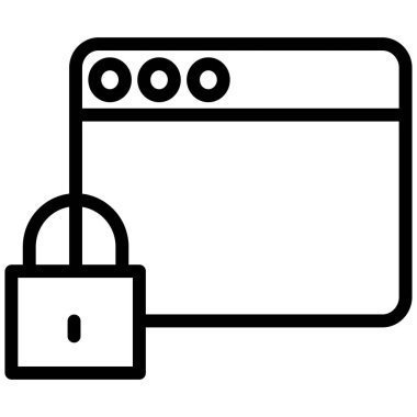 Güvenlik. Web simgesi basit illüstrasyon