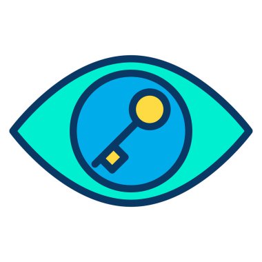 Basit anahtar konsept simgesi, vektör illüstrasyonu