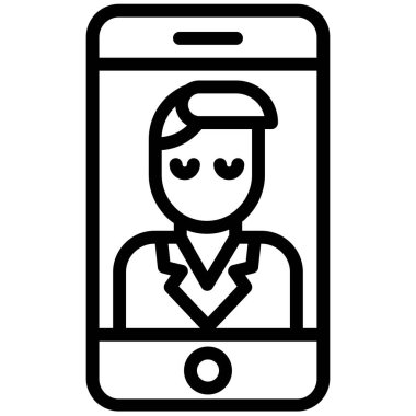 Cep telefonu. Web simgesi basit illüstrasyon