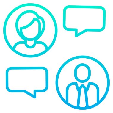 Sohbet kavramı basit sanat vektörü illüstrasyonu 