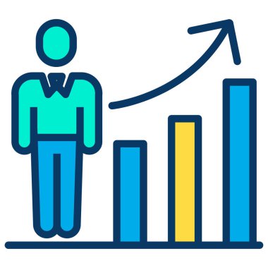 Basit büyüme grafik simgesi, vektör illüstrasyonu