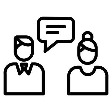 Beyaz arkaplan üzerindeki basit Konuşma vektör resimlemesi