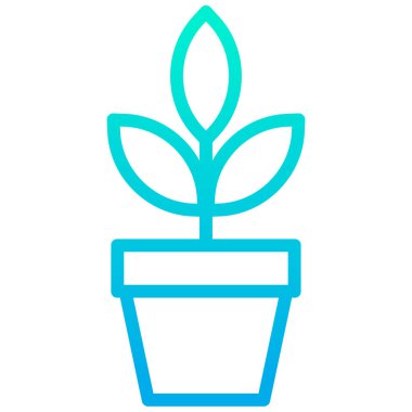 bitkisel çömlek minimalist vektör simgesi beyaz üzerinde izole 