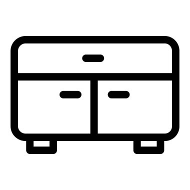 Çekmece vektörü ince çizgi simgesi