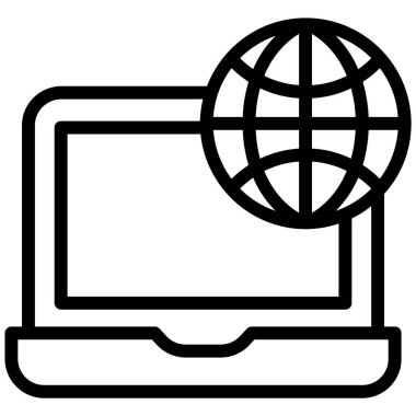 dizüstü bilgisayar simgesi, vektör illüstrasyonu