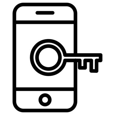 Basit anahtar konsept simgesi, vektör illüstrasyonu