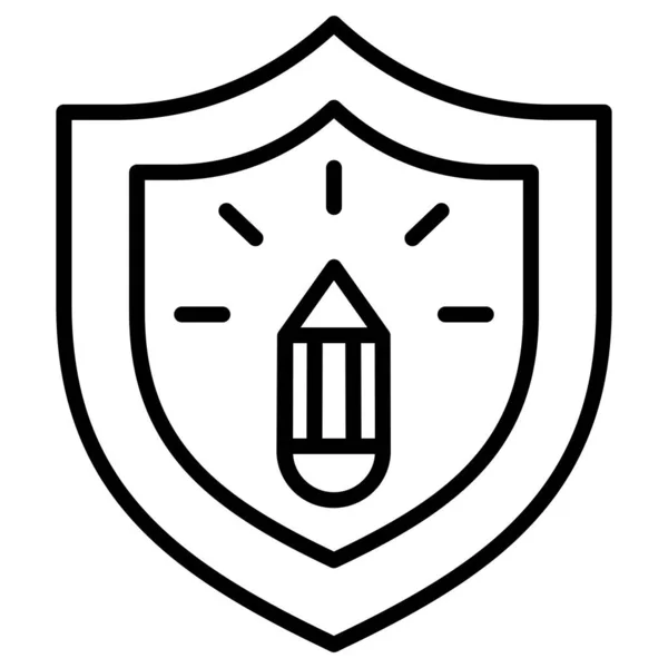 Escudo Protección Icono Vectorial Minimalista Aislado Blanco — Archivo Imágenes Vectoriales