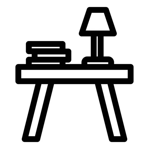 Asztali Lámpa Ikon Vázlat Bútorok Vektor Szimbólum Készlet Illusztráció — Stock Vector