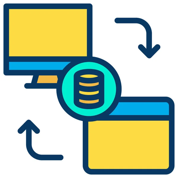 Datenübertragung Einfache Illustration — Stockvektor