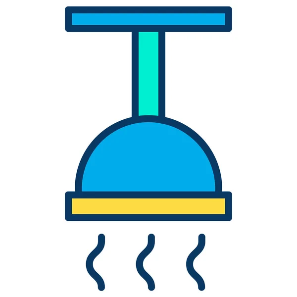 Duschikon Minimalistisk Vektor Ikon Isolerad Vit — Stock vektor