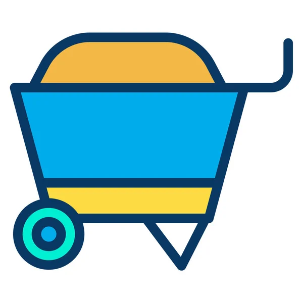 Wheelbarrow Icon Simple Design — Stock Vector