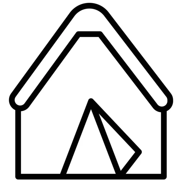Zelt Einfaches Vektor Symbol Auf Weißem Hintergrund — Stockvektor