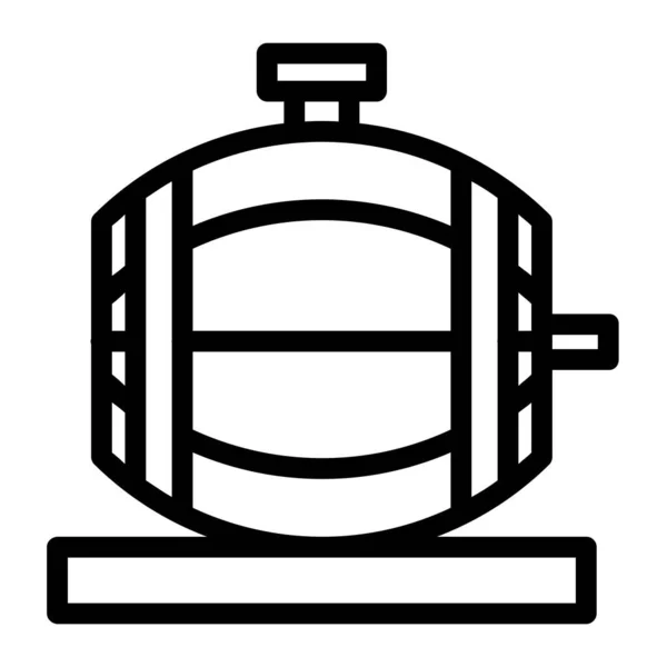 Pivní Soudek Vektor Ikona Plochý Design Izolované Bílém Pozadí — Stockový vektor