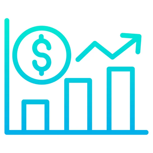 Ícone Gráfico Negócios Simples Ilustração Vetorial — Vetor de Stock