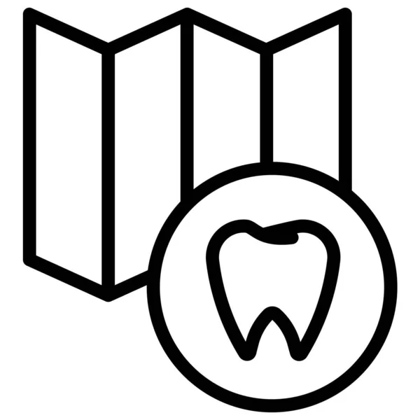 Atención Dental Ilustración Simple Ubicación Del Mapa — Vector de stock