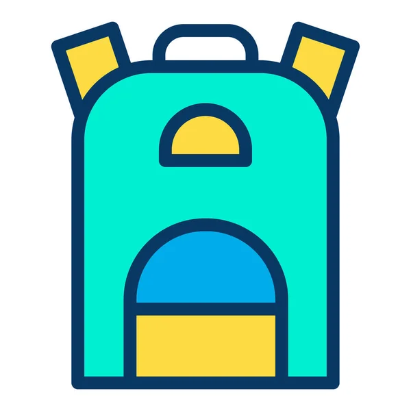 Simple Backpack Vector Icon Illustration White Background — Stock Vector