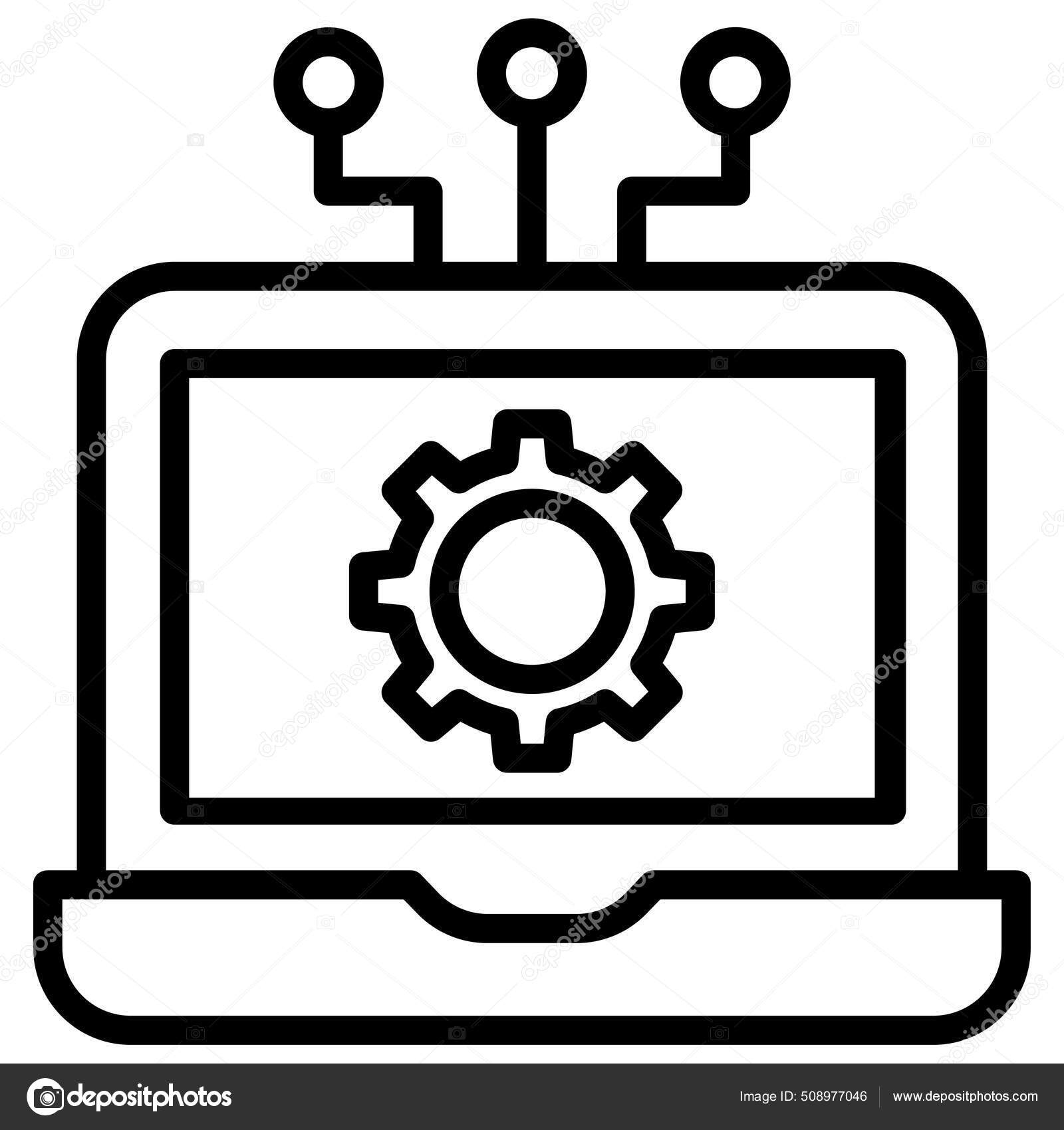 Portátil Icono Computadora Vector Ilustración Vector de stock #508977046 de  ©kiranshastry, image size:1600x1700