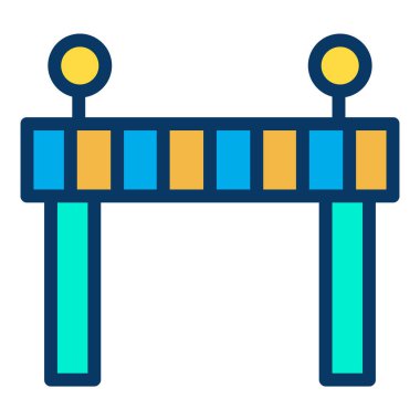 Bariyer düz vektör simgesi