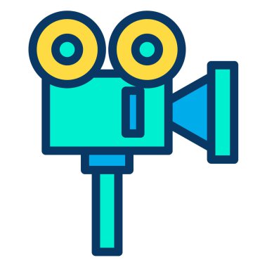 8mm, 16mm, film şeridi vektör web simgesi basit illüstrasyon