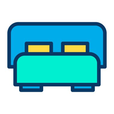 yatak ikonu vektör illüstrasyonu